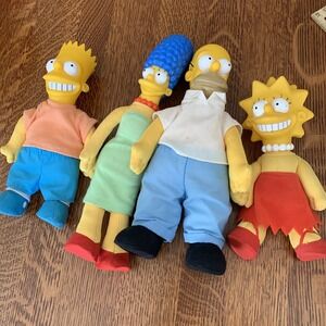 Vtg Simpsons 1990's Burger King Promotional  Dolls Set Of 4, Bart Marge Lisa Hom